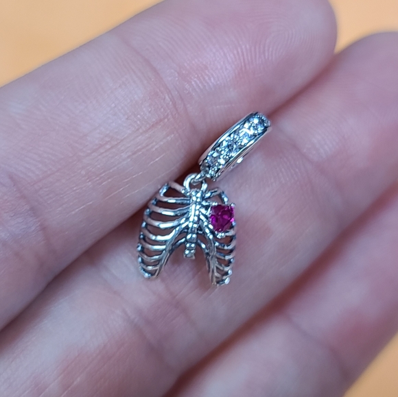 925 Sterling Silver Beating Heart Chest Skelton - Picture 6 of 10